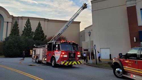 Gwinnett County firefighters were called to a blaze inside a store at the Mall of Georgia on Tuesday.