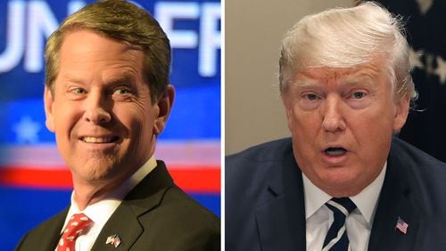 Gov. Brian Kemp (left) and former President Donald Trump (right) have had a rocky relationship.