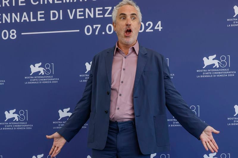 Series director Alfonso Cuaron poses for photographers at the photo call for the television series 'Disclaimer' during the 81st edition of the Venice Film Festival in Venice, Italy, on Thursday, Aug. 29, 2024. (Photo by Joel C Ryan/Invision/AP)