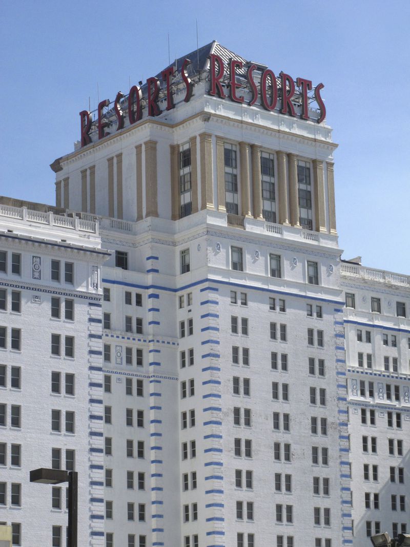 The exterior of Resorts Casino in Atlantic City, N.J. is shown on Oct. 1, 2020. (AP Photo/Wayne Parry)