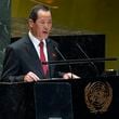 North Korea Ambassador Song Kim addresses the 79th session of the United Nations General Assembly, Monday, Sept. 30, 2024. (AP Photo/Richard Drew)