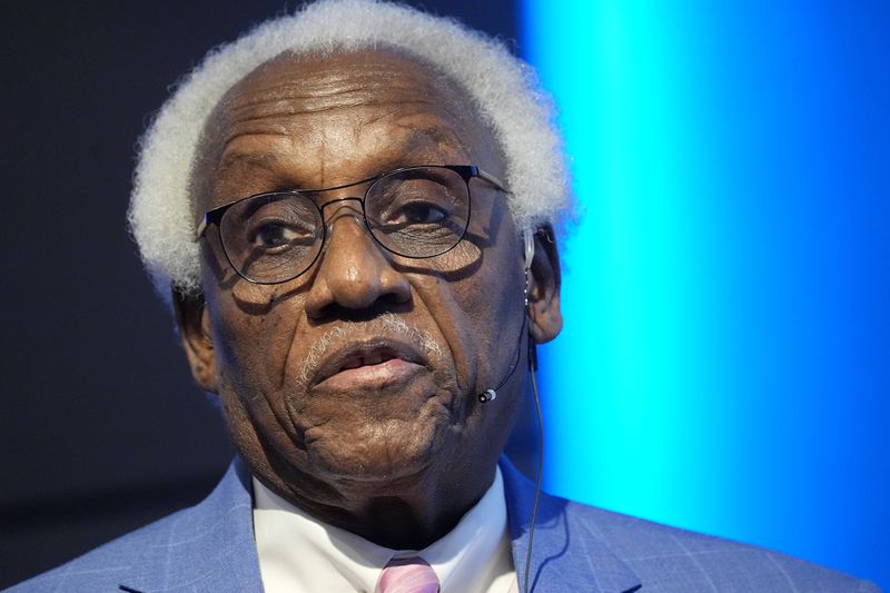 Leslie-Burl McLemore, a retired Jackson State University political science professor and longtime civil rights activist, speaks July 10, 2024, at the Mississippi Civil Rights Museum and Museum of Mississippi History in Jackson, Miss. (AP Photo/Rogelio V. Solis)