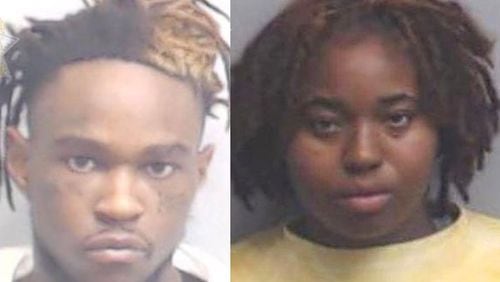 Dequasie Little (left) and Sharice Ingram, both 22, have been charged with murder and aggravated assault in the death of 6-month-old Grayson Fleming-Gray.