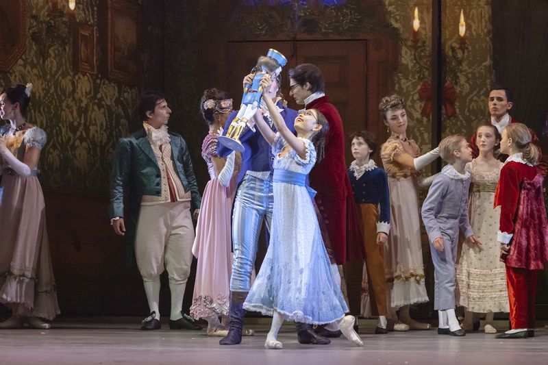 As Marie, Remi Nakano dances with her Nutcracker in an Atlanta Ballet production.
(Courtesy of Kim Kenney)