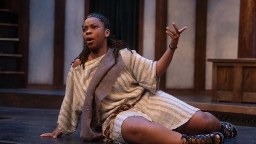 Antonia LaChe, one of the show stealers in this production, plays both Thersites and Helenus. Photo: Nicholas Tycho Reed