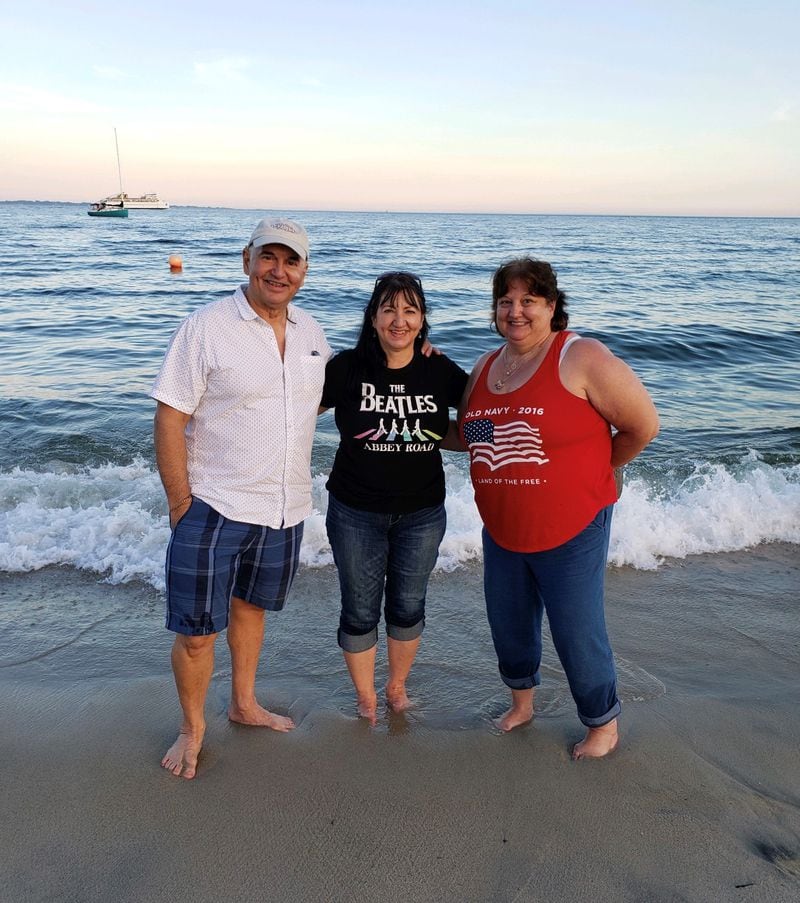 John-Manuel Andriote is shown with 2020 his sisters Pam Andriote Day (center) and Susan Andriote Gladue in 2020. Andriote moved to Atlanta last year to be near his siblings.