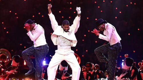 Usher performs during halftime of Super Bowl 58 on Feb. 11, 2024, at Allegiant Stadium in Las Vegas. (L.E. Baskow/Las Vegas Review-Journal/TNS)