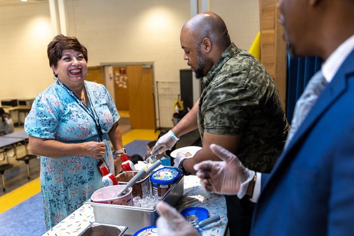 Decatur administrators serve ice cream sundaes to thank teachers