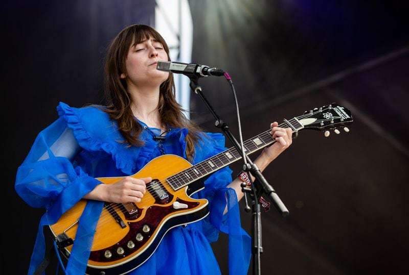 Faye Webster performs on the first day of this year's Shaky Knees Festival on Friday afternoon, April 29, 2022. (Photo by Ryan Fleisher for The Atlanta Journal-Constitution)