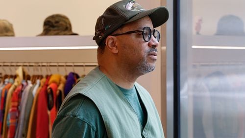 The Heavy Market owner Jason Geter poses for a photo inside of his boutique's former location in Buckhead Village on Tuesday, April 2, 2024. The Heavy Market has since relocated to 3115 E Shadowlawn Avenue NE, in Atlanta. (Natrice Miller/ Natrice.miller@ajc.com)