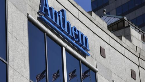 Anthem’s corporate headquarters in Indianapolis. Anthem in this state was formerly known as Blue Cross Blue Shield of Georgia. (AP Photo/Michael Conroy)