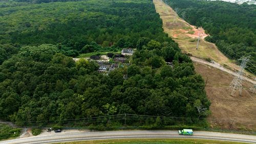 A aerial photograph of the planned site for the Atlanta public safety training center at the old Atlanta prison farm in DeKalb County. (Hyosub Shin/Atlanta Journal-Constitution/TNS)