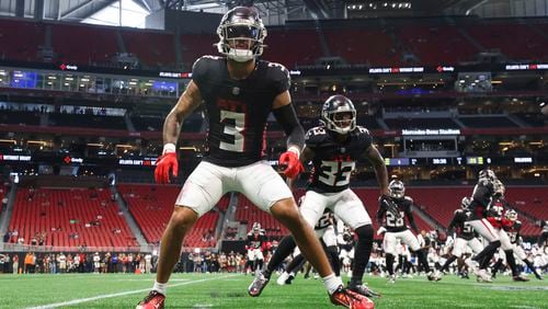 Safety Jessie Bates III (3) is the highest-rated Falcon among ESPN's look at the top 100 players in the NFL. (Jason Getz / AJC)