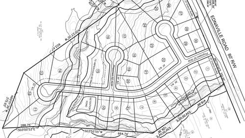 Braselton will hear a request to rezone upon annexation about 19 acres along the southern portion of Ednaville Road in Braselton for development of thirty detached single-family home lots. (Courtesy Town of Braselton)