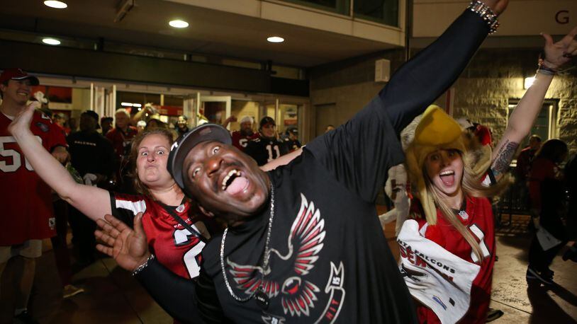 Falcons fans celebrate win over Seahawks 