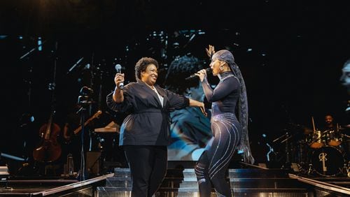 Georgia gubernatorial candidate surprises  as a special guest Friday at Alicia Keys concert at Cadence Bank Amphitheater at Chastain Park.