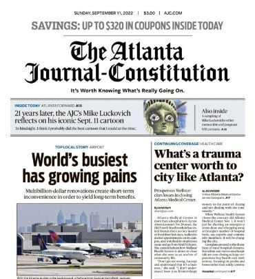 Atlanta Journal Constitution' May Drop Weekday Print 09/06/2022