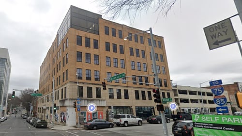 This is a screenshot from Google Maps of the building at 110 Mitchell St. in South Downtown.