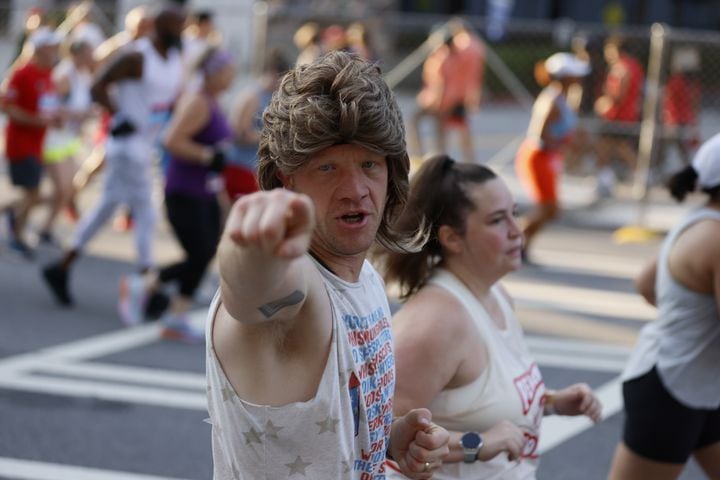 Runners start at the 55th running of the Atlanta Journal-Constitution Peachtree Road Race in Atlanta on Thursday, July 4, 2024.   (Miguel Martinez / AJC)