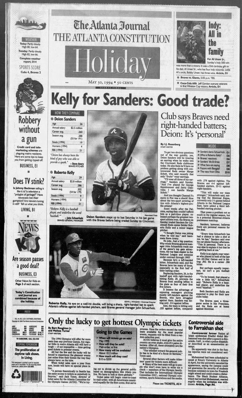 The Atlanta front page on May 30, 1994.