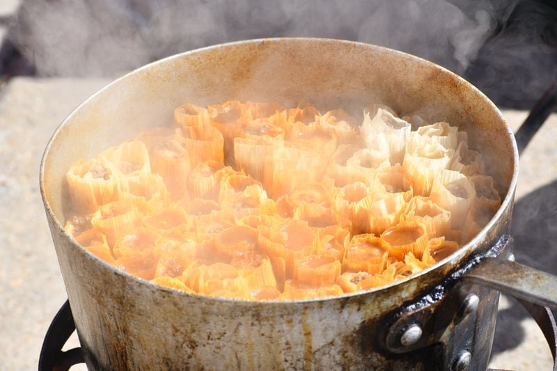 Spicy, simmered tamales are the stars of the Greenville, Mississippi, Hot Tamale Festival. 
Credit: Main Street Greenville