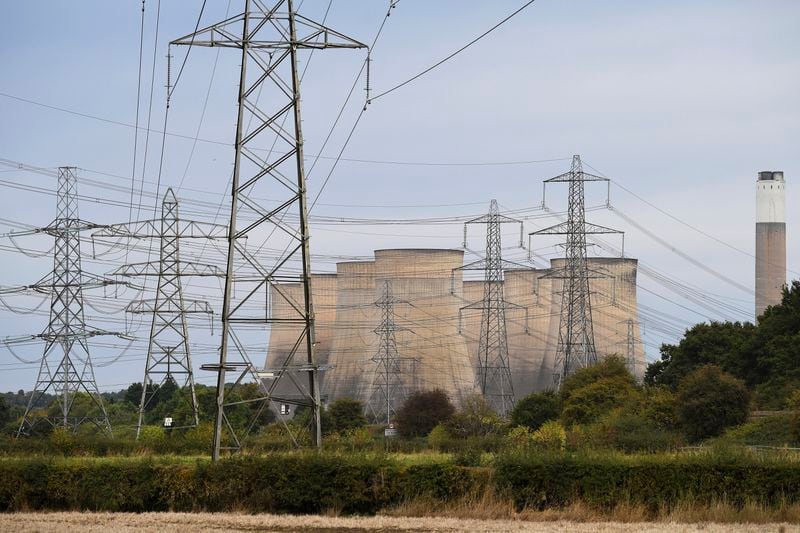 General view of Ratcliffe-on-Soar power station in Nottingham, England, Sunday, Sept. 29, 2024. The UK's last coal-fired power plant, Ratcliffe-on-Soar, will close, marking the end of coal-generated electricity in the nation that sparked the Industrial Revolution. (AP Photo/Rui Vieira)