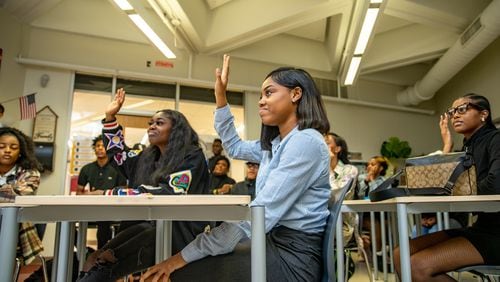 A former president of the National PTA urges Georgia education groups to advocate for policies that promote inclusivity and challenge the denial of the AP African American Studies course in Georgia by the state school chief.  The class was piloted at 33 Georgia high schools last year, including Maynard Jackson in Atlanta, shown here. (Jenni Girtman/AJC)