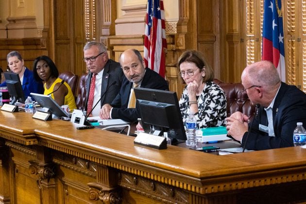 The State Election Board meets at the Capitol in Atlanta on July 9, 2024. (Arvin Temkar/AJC)