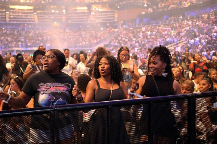 Chris Brown rocked a sold-out crowd at State Farm Arena on Friday, July 5, 2024, with openers Muni Long and Maeta.
Robb Cohen for the Atlanta Journal-Constitution