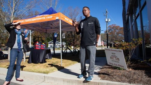 FullScope Sports owner Bobby Young talks about his business outside his store on Small Business Saturday in  Smyrna, November 27, 2021. STEVE SCHAEFER FOR THE ATLANTA JOURNAL-CONSTITUTION