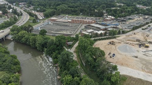 A drone image of the R.M. Clayton Water Reclamation Center taken by the Chattahoochee Riverkeeper on May 7, 2024. Courtesy of Chattahoochee Riverkeeper