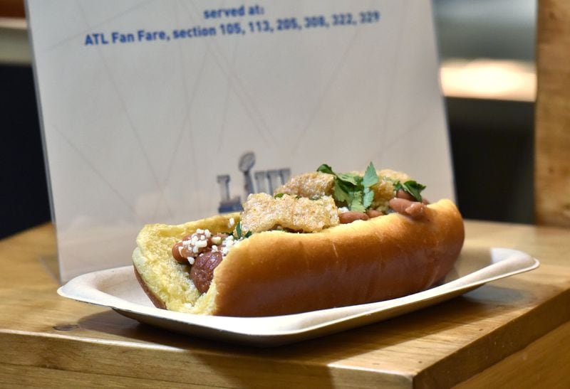 The L.A. Chicharron Dog is one of signature menu items for Super Bowl LIII.