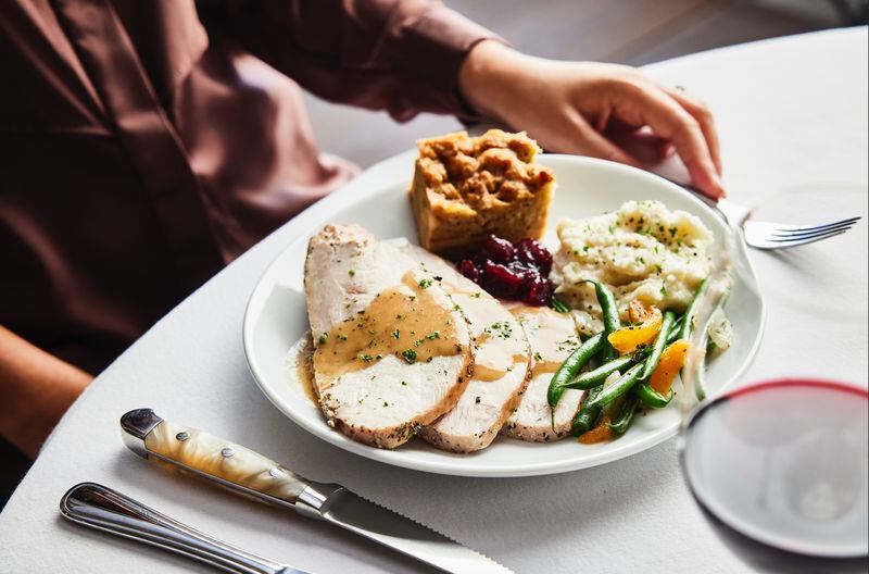 Fleming's Prime Steakhouse & Wine Bar will offer a three-course Thanksgiving menu. Fleming's Thanksgiving turkey (mixed-herb roasted turkey breast and turkey gravy). Courtesy of Fleming's Prime Steakhouse & Wine Bar
