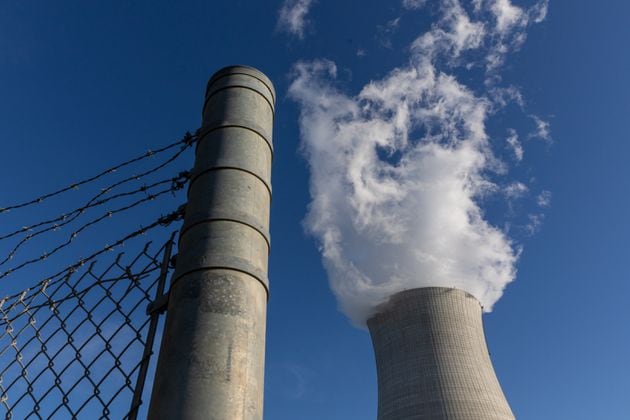 The cooling tower of Plant Vogtle's Unit 4, operated by Georgia Power, is shown in Georgia's Burke County near Waynesboro, on Wednesday, May 29. (Arvin Temkar/AJC 2024)