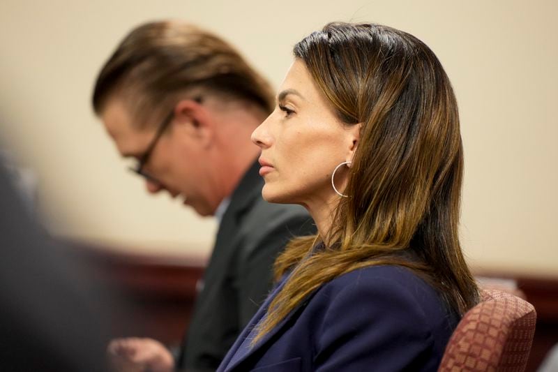 Hilaria Baldwin attends her husband Alec Baldwin's manslaughter trial for the 2021 fatal shooting of cinematographer Halyna Hutchins during filming of the Western movie "Rust", in Santa Fe, N.M., Thursday, July 11, 2024. (Ramsay de Give/Pool Photo via AP)