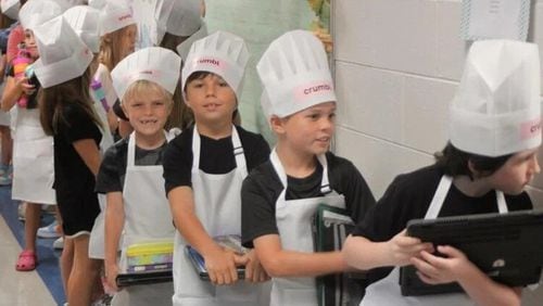 Crumbl Cookies donated food, decorations and outfits for both teachers and students at Model Elementary School. (Photo Courtesy of Rachel Hartdegen)