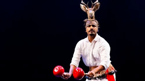 Dancer-choreographer Julio Medina in the "Dance of the Deer," one of the works in his recent evening-length concert titled "return//de vuelta a los ancestros."