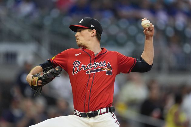 Atlanta Braves starting pitcher Max Fried works against the Toronto Blue Jays in the first inning of a baseball game Sept. 6, 2024, in Atlanta. The Braves won 3-1. (AP Photo/John Bazemore)