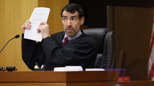 Fulton County Superior Court Judge Robert McBurney reacts to arguments by D.A. Fani Willis asking not to release the investigation report by a special grand jury into whether former President Donald Trump or his allies criminally interfered in Georgia's 2020 elections. Miguel Martinez / miguel.martinezjimenez@ajc.com