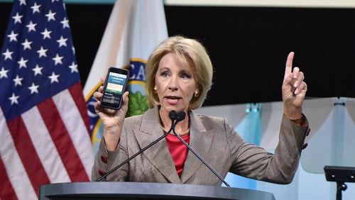 U.S. Education Secretary speaks at the annual Federal Student Aid conference being held at the Georgia World Congress Center. HYOSUB SHIN/STAFF