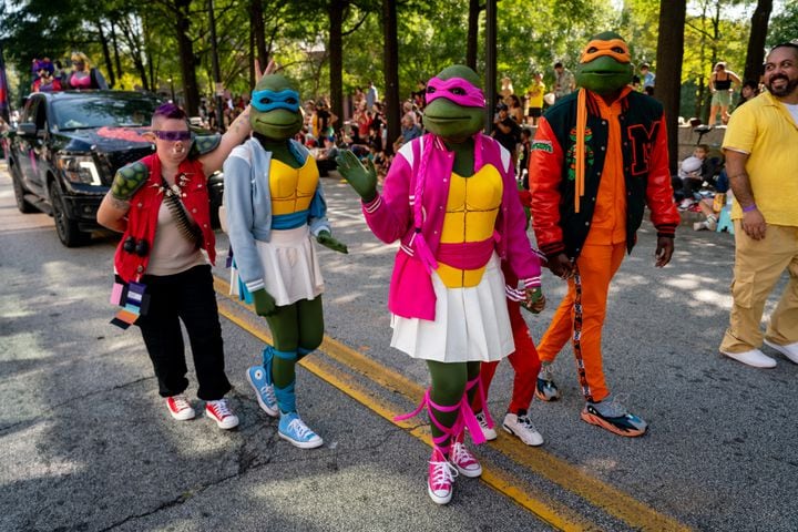 Thousands lined up along Peachtree Street Saturday morning for the annual Dragon Con parade.