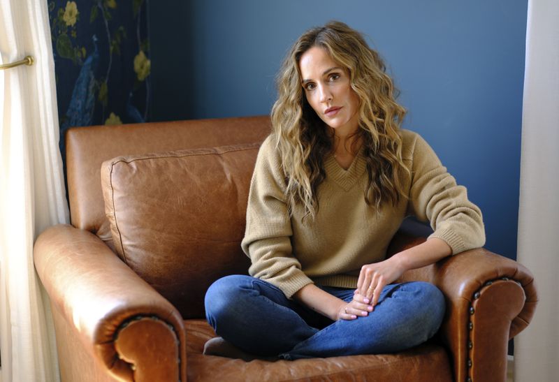 Meaghan Oppenheimer, the creator and showrunner of the Hulu series "Tell Me Lies," poses for a portrait at home, Wednesday, Sept. 11, 2024, in Los Angeles. (AP Photo/Chris Pizzello)