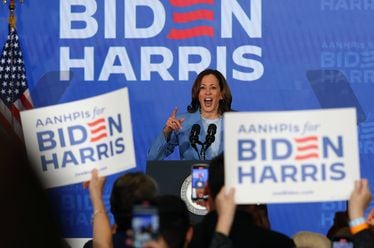 U.S. Vice President Kamala Harris' mother is from India and her father is a Black Jamaican. Asian Americans, who form one of the fastest-growing voting blocs in Georgia, say they're excited that Harris could top the Democratic ticket in this year's election, but they also want to see where she comes down on policy, such as her approach to the Israel-Hamas war. (Justin Sullivan/Getty Images/TNS)