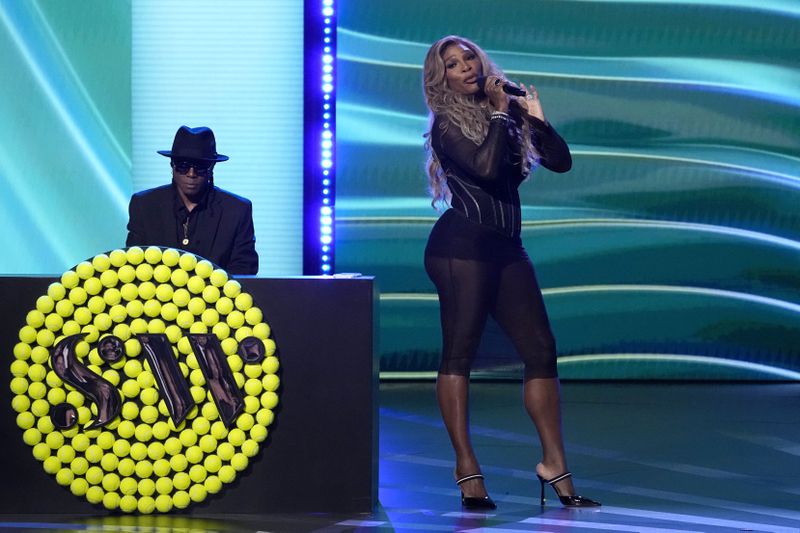 Serena Williams performs during the ESPY awards on Thursday, July 11, 2024, at the Dolby Theatre in Los Angeles. (AP Photo/Mark J. Terrill)