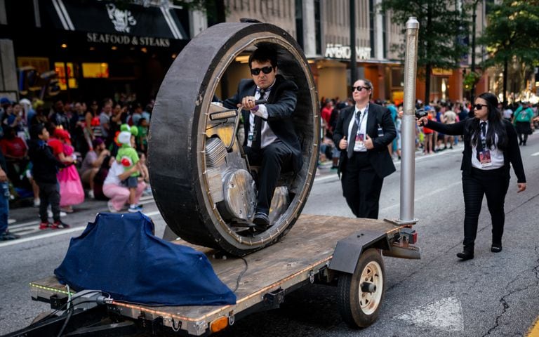 Thousands lined up along Peachtree Street Saturday morning for the annual Dragon Con parade.