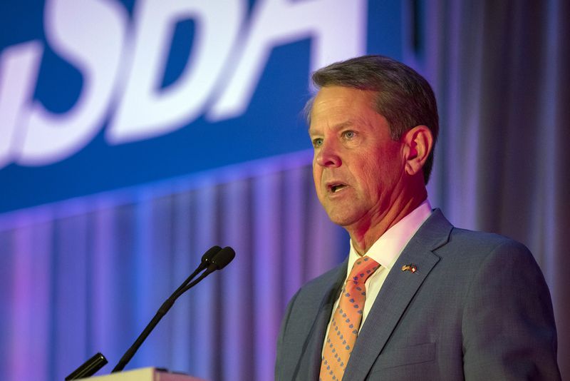 SAVANNAH, GEORGIA - JUNE 10, 2022: Gubernatorial candidate Governor Brian P. Kemp speaks at the Georgia School Board Association Summer conference in Savannah. (Stephen B. Morton for The Atlanta Journal-Constitution).