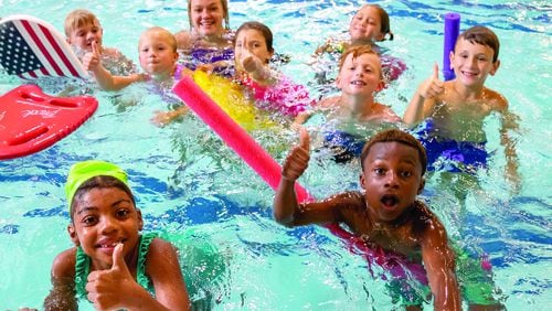 Campers swimming at the Marist School summer camp in Brookhaven. (Courtesy of the Marist School)