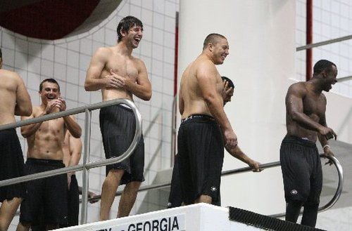 UGA football team hits the pool