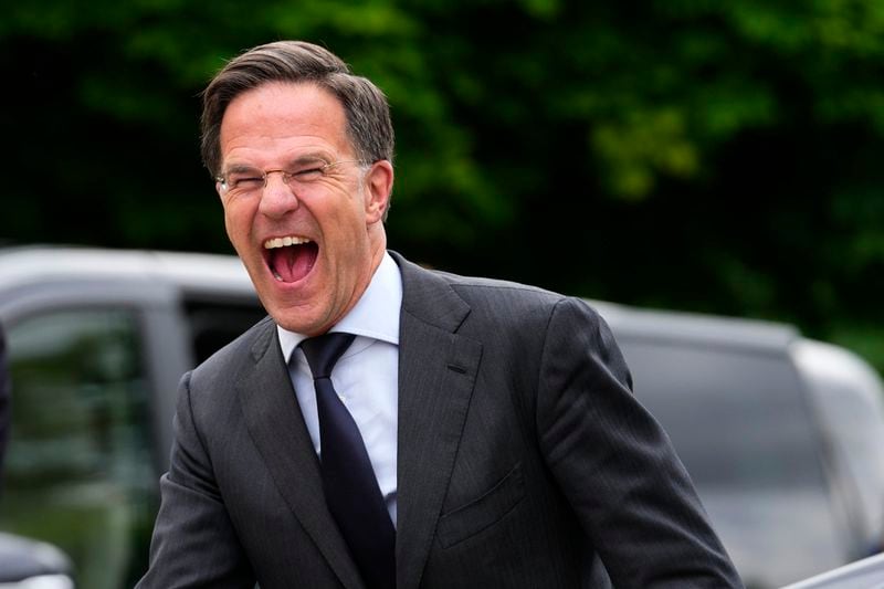 FILE = Netherland's Prime Minister Mark Rutte smiles as he arrives to discuss security cooperation in Prague, Czech Republic, Tuesday, May 28, 2024. Over the course of more than a dozen years at the top of Dutch politics, Mark Rutte got to know a thing or two about finding consensus among fractious coalition partners. Now he's going to bring the experience of leading four Dutch multiparty governments to the international stage as NATO's new secretary general. (AP Photo/Petr David Josek, File)