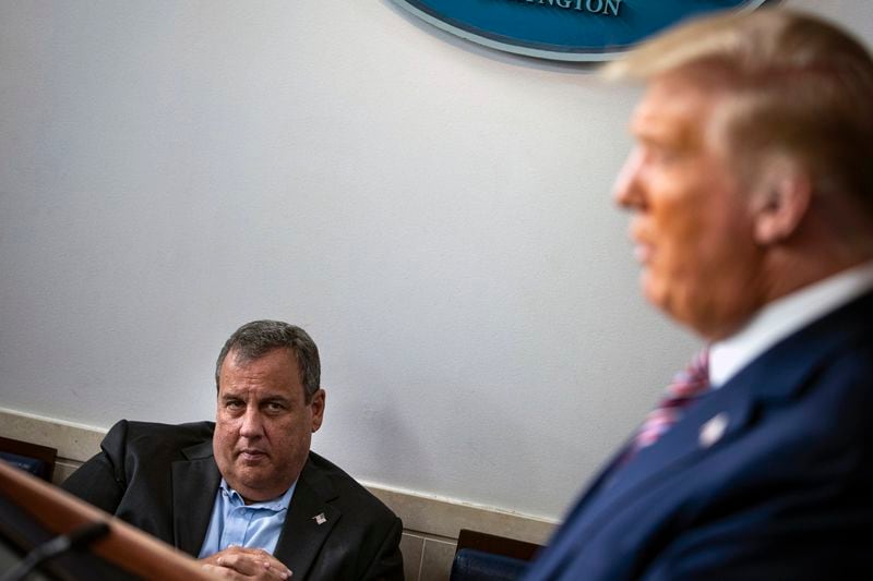 Former New Jersey Gov. Chris Christie, left, one of several GOP presidential hopefuls who will be in Atlanta this week for a conference, questions whether former President Donald Trump is the candidate who can take back the White House for Republicans, considering indictments against him four different cases. Christie added, “And when are we going to stop pretending that this is normal?” (Al Drago/The New York Times)
                      